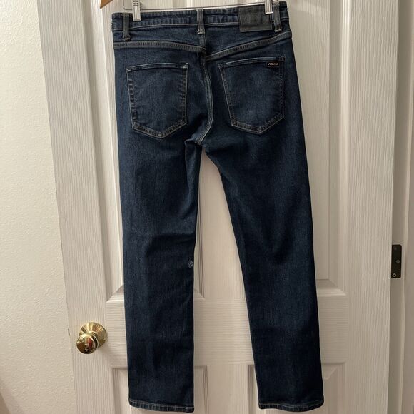 VOLCOM Solver Modern Straight Leg Jeans Men’s 30 Dark Wash Blue Skater - Picture 2 of 12